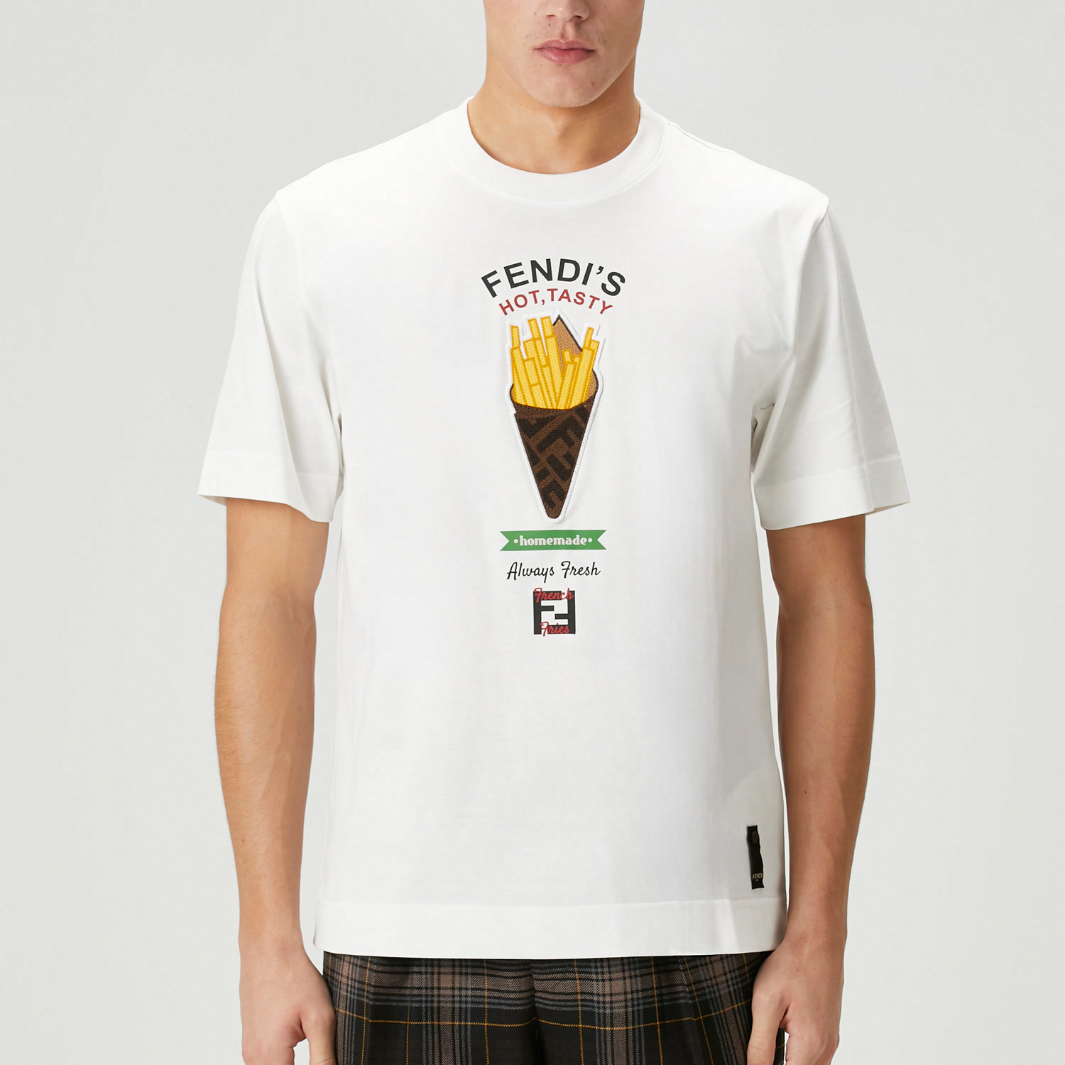Kaos Pendek FENDI dengan Motif Gambar/Cetak, Cocok untuk Pria dan WanitaF-26