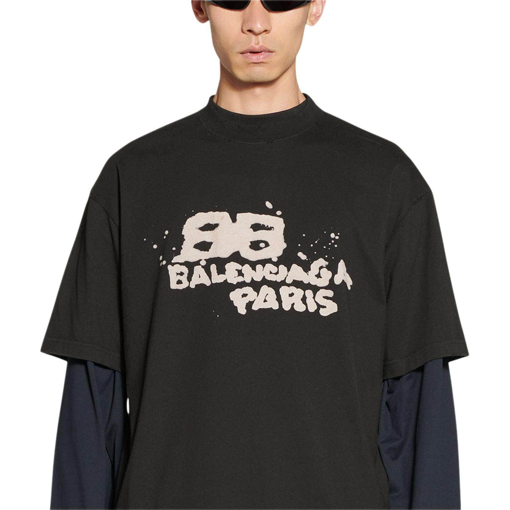 Kaos Pendek Balenciaga dengan Motif Gambar/Cetak, Cocok untuk Pria dan Wanita -BA-4