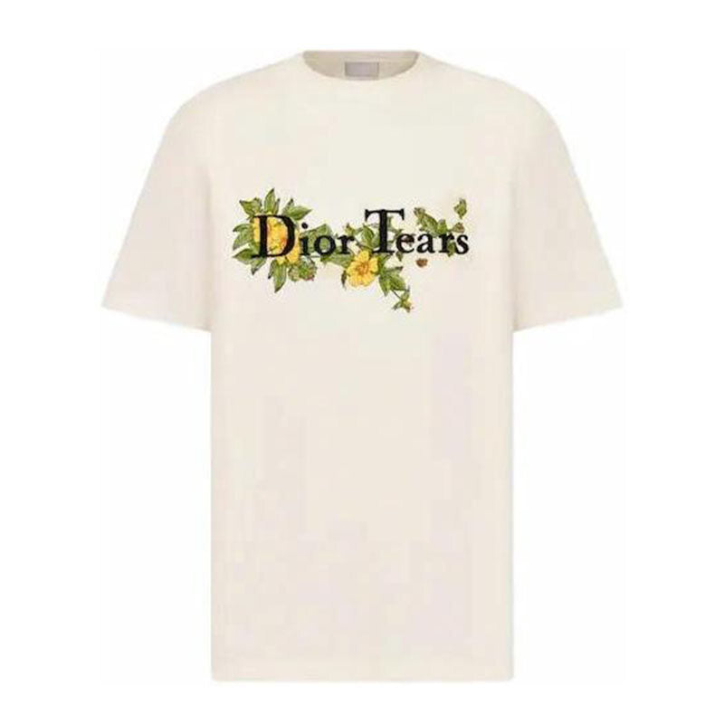 Kaos Pendek DIOR dengan Motif Gambar/Cetak, Cocok untuk Pria dan Wanita  -D-08