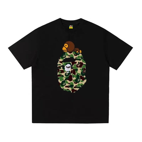 A BATHING APE Kaos Logo Seri Huruf, Unisex '"COD '"  AP-206