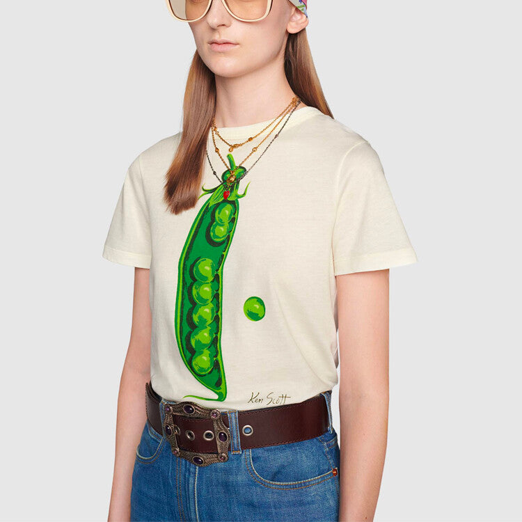 GUCCI Kaos Logo Seri Huruf, Unisex, COD '"   G-101