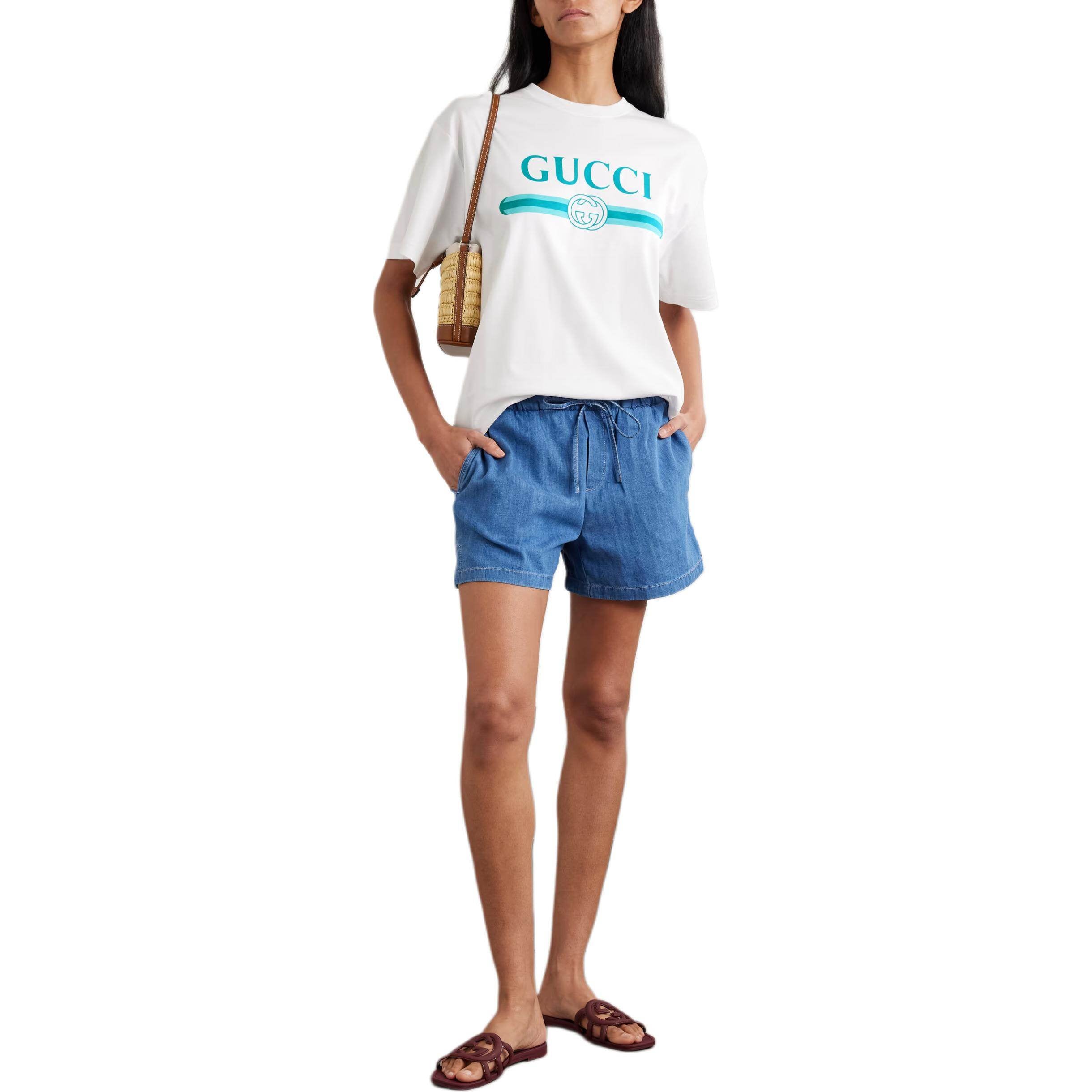 GUCCI Kaos Logo Seri Huruf, Unisex, COD '"    '"  G-48