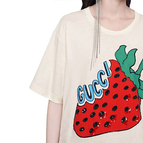 GUCCI Kaos Logo Seri Huruf, Unisex, COD '"  G-70