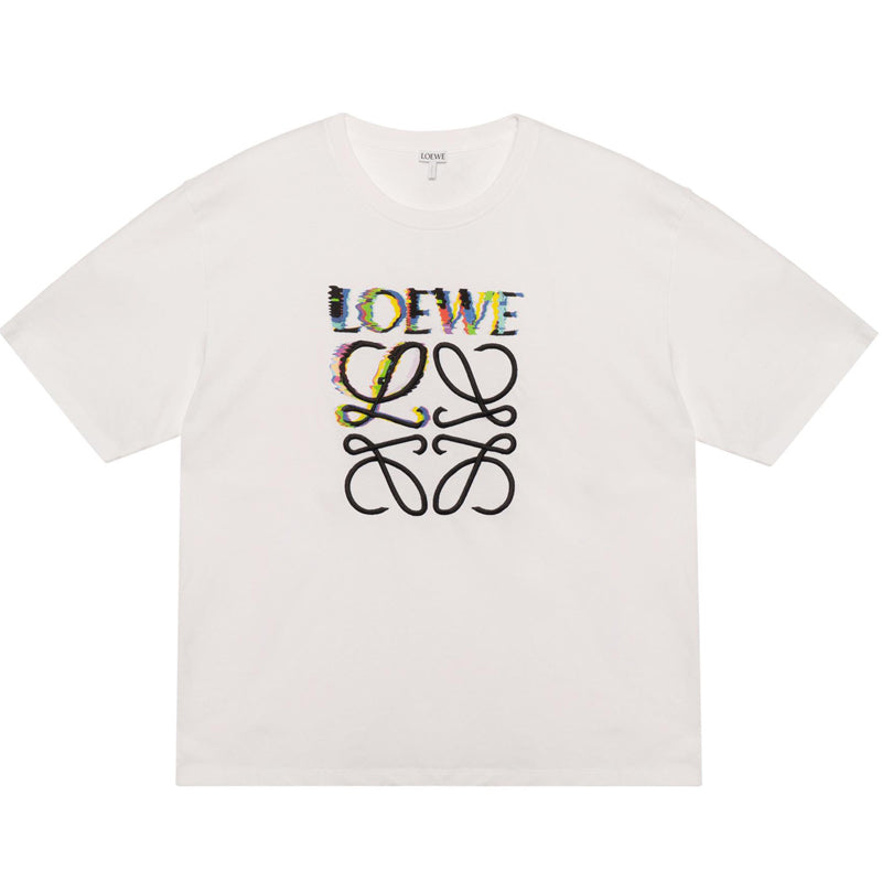 Kaos Pendek LOEWE dengan Motif Gambar/Cetak, Cocok untuk Pria dan Wanita -LE-19