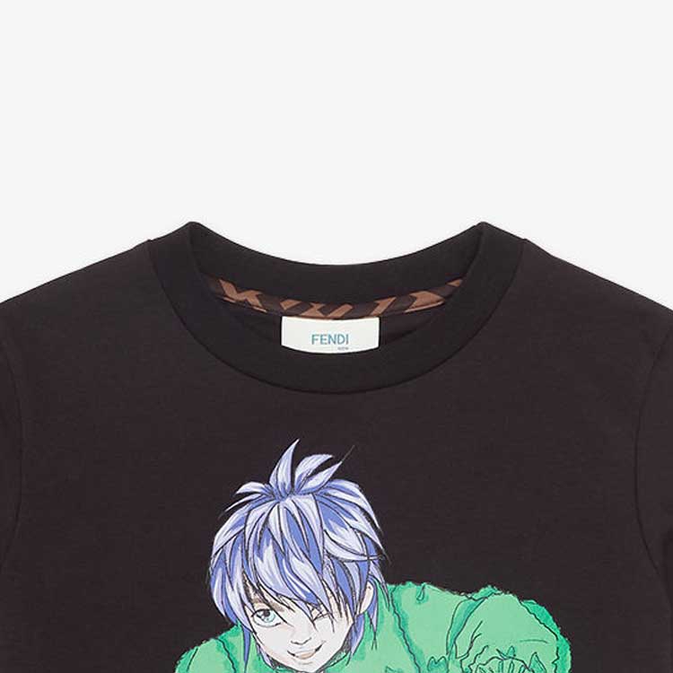 Kaos Pendek FENDI dengan Motif Gambar/Cetak, Cocok untuk Pria dan WanitaF-43