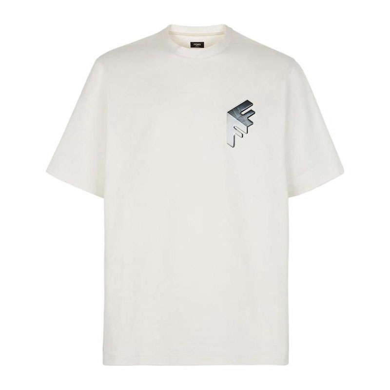 Kaos Pendek FENDI dengan Motif Gambar/Cetak, Cocok untuk Pria dan WanitaF-15