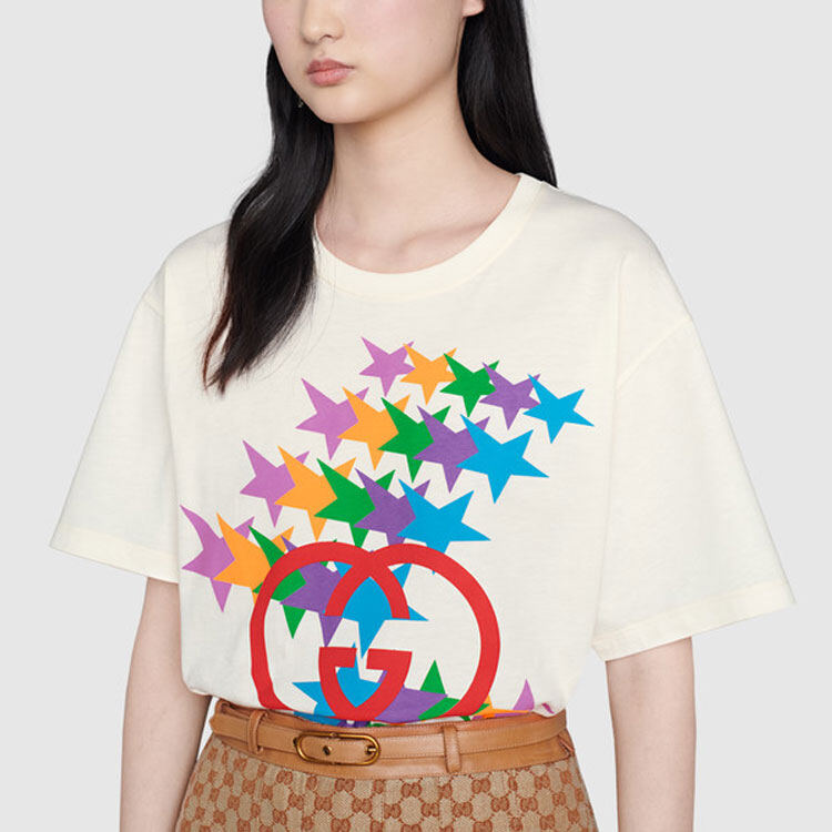 GUCCI Kaos Logo Seri Huruf, Unisex, COD '"    '"  G-62