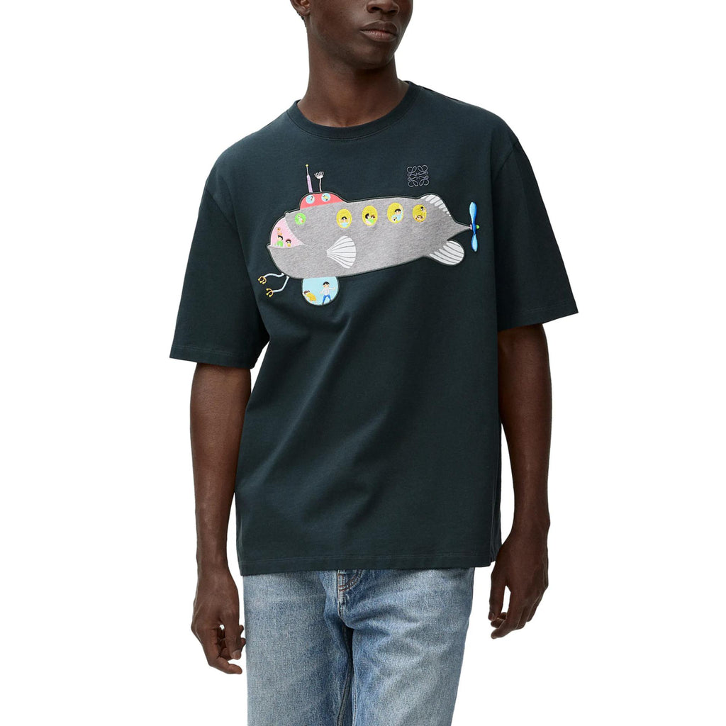 Kaos Pendek LOEWE dengan Motif Gambar/Cetak, Cocok untuk Pria dan Wanita -LE-07