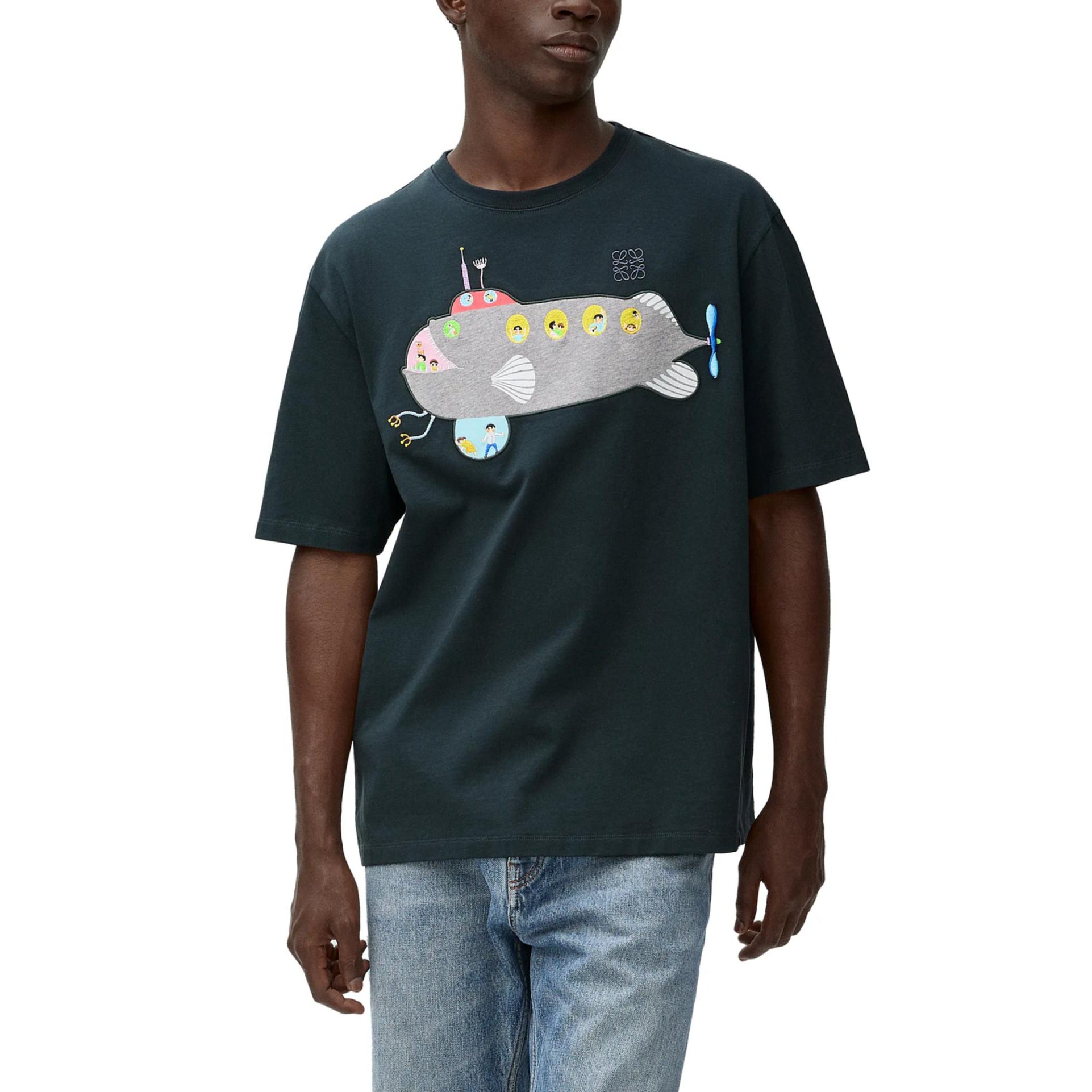 Kaos Pendek LOEWE dengan Motif Gambar/Cetak, Cocok untuk Pria dan Wanita -LE-07