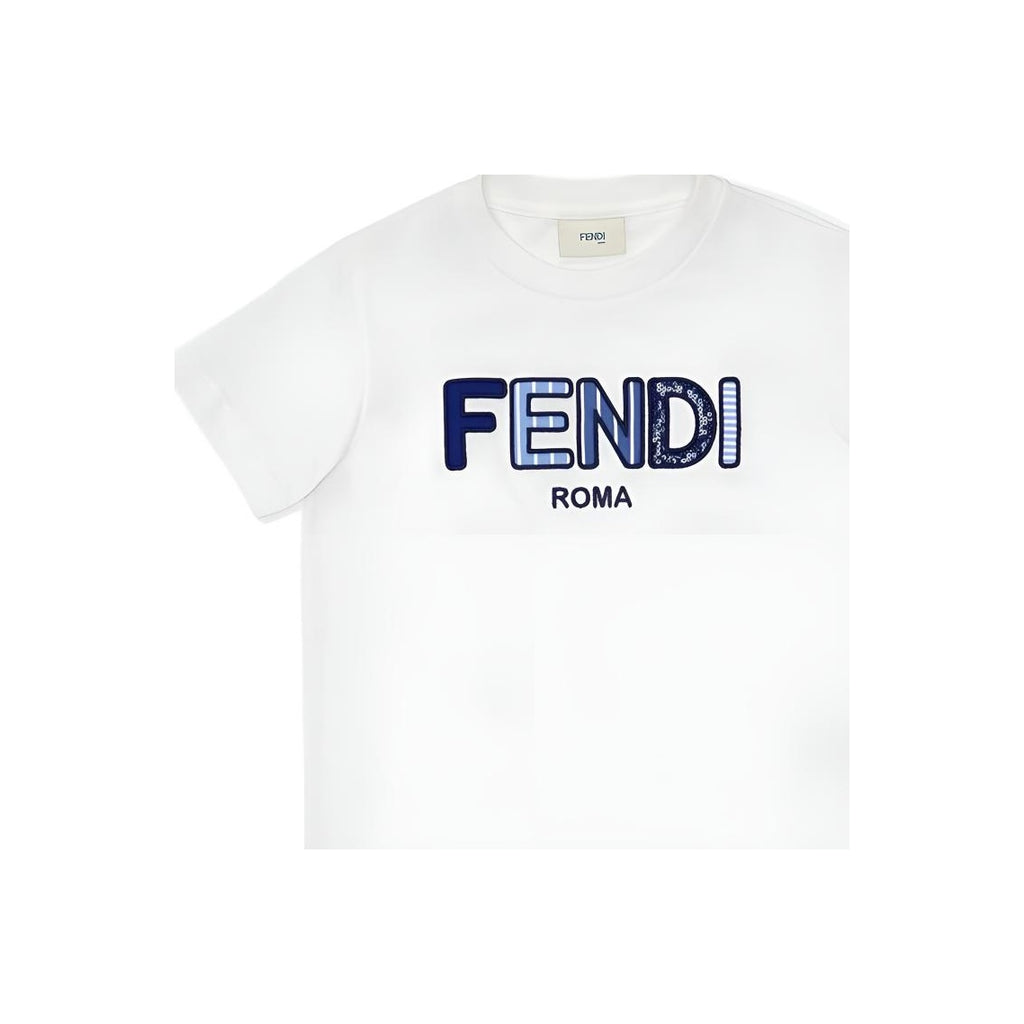 Kaos Pendek FENDI dengan Motif Gambar/Cetak, Cocok untuk Pria dan WanitaF-14