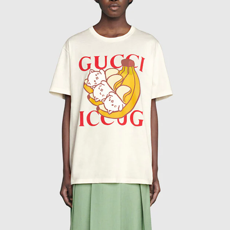 GUCCI Kaos Logo Seri Huruf, Unisex, COD '"    '"  G-63