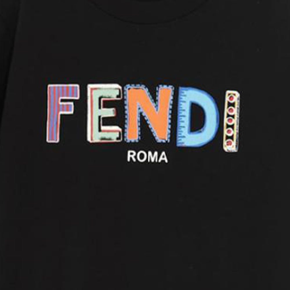 Kaos Pendek FENDI dengan Motif Gambar/Cetak, Cocok untuk Pria dan WanitaF-05