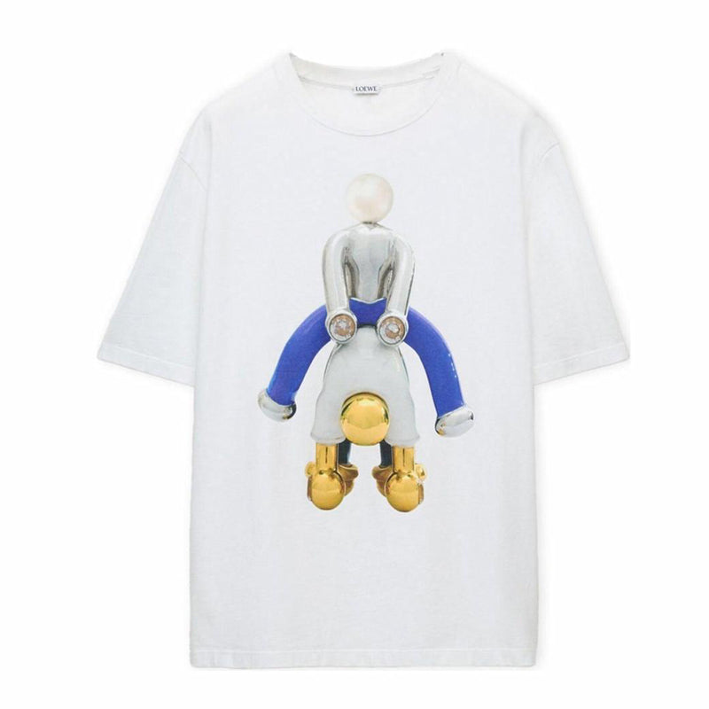 Kaos Pendek LOEWE dengan Motif Gambar/Cetak, Cocok untuk Pria dan Wanita -LE-15