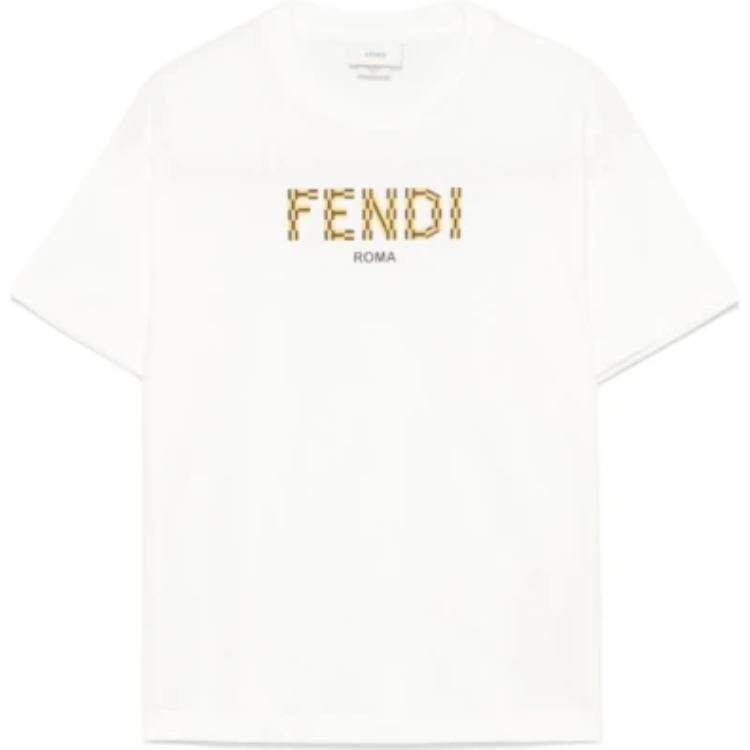 Kaos Pendek FENDI dengan Motif Gambar/Cetak, Cocok untuk Pria dan WanitaF-33