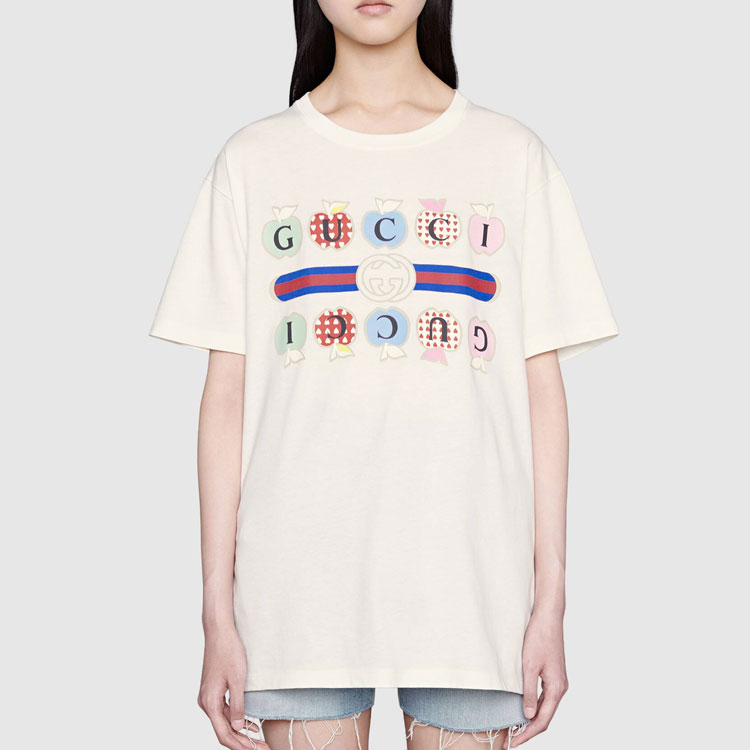 GUCCI Kaos Logo Seri Huruf, Unisex, COD '"    '"  G-32