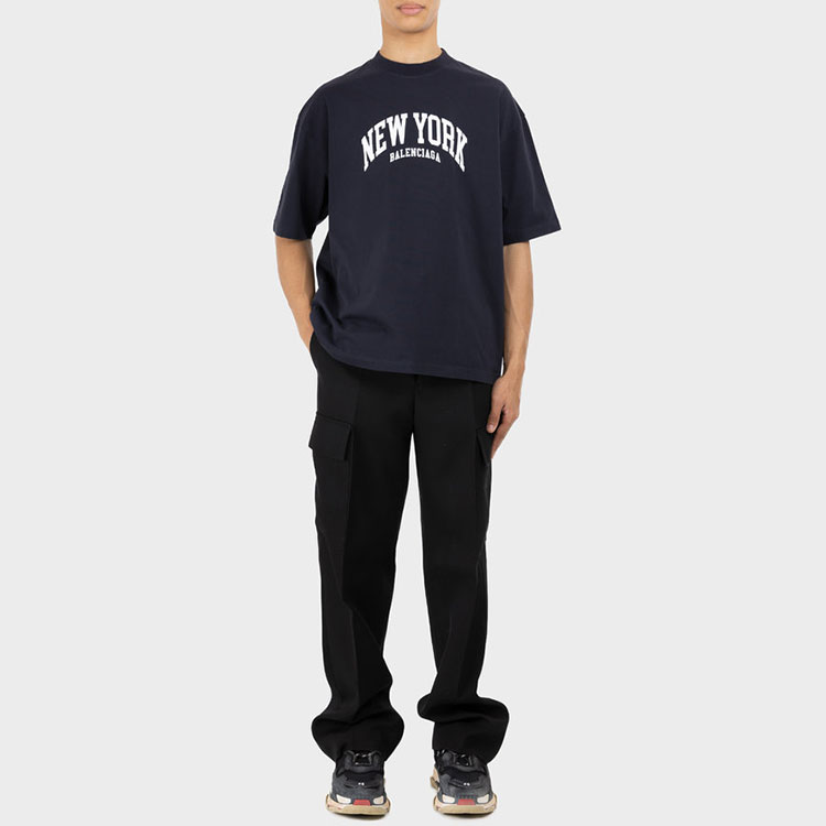 Kaos Pendek Balenciaga dengan Motif Gambar/Cetak, Cocok untuk Pria dan Wanita -BL-49