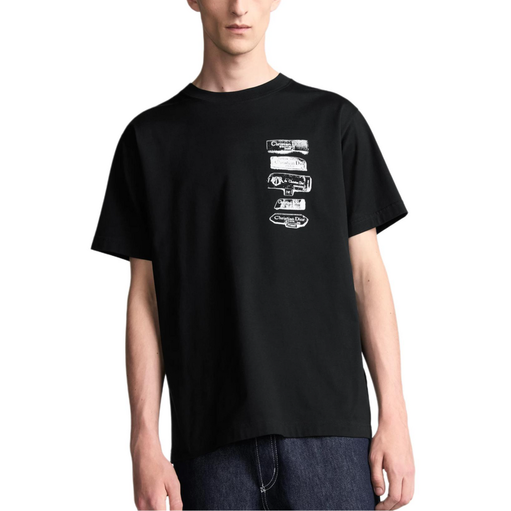 Kaos Pendek DIOR dengan Motif Gambar/Cetak, Cocok untuk Pria dan Wanita  -D-19