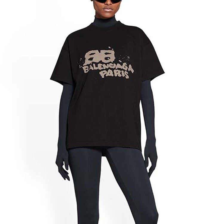 Kaos Pendek Balenciaga dengan Motif Gambar/Cetak, Cocok untuk Pria dan Wanita -BL-18