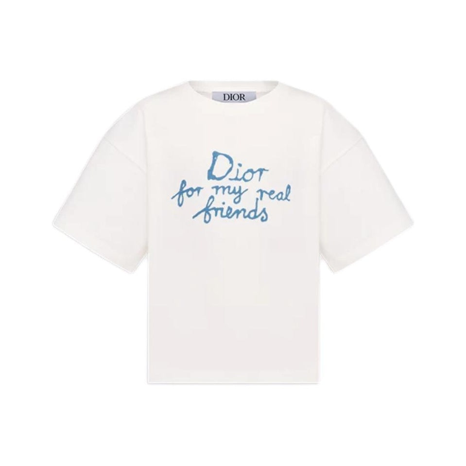 Kaos Pendek DIOR dengan Motif Gambar/Cetak, Cocok untuk Pria dan Wanita  -D-22