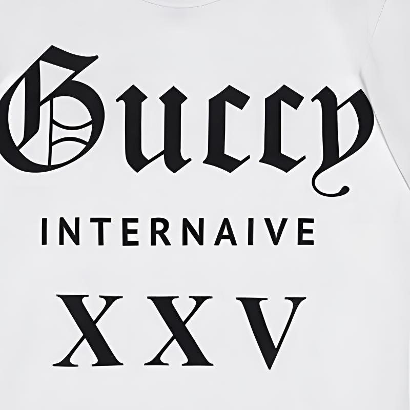 GUCCI Kaos Logo Seri Huruf, Unisex, COD '"   G-115