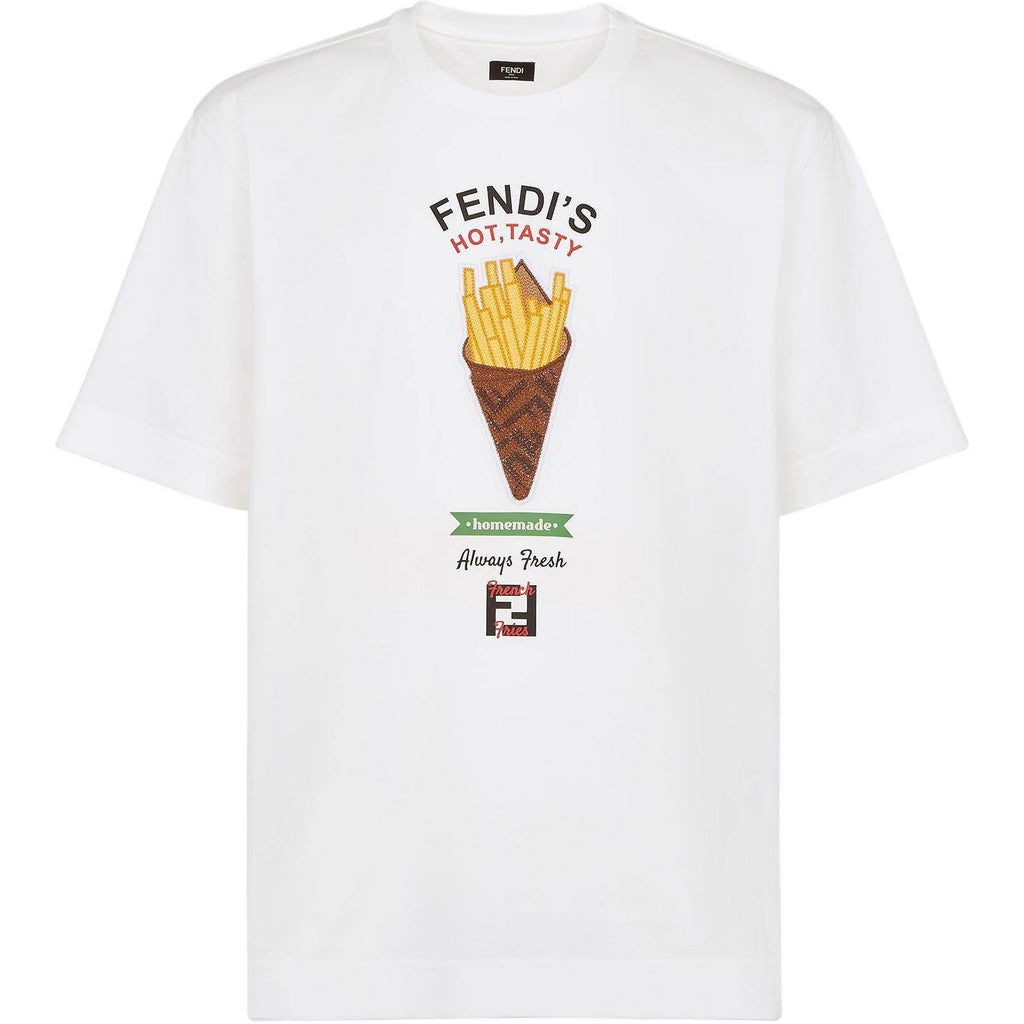 Kaos Pendek FENDI dengan Motif Gambar/Cetak, Cocok untuk Pria dan WanitaF-26