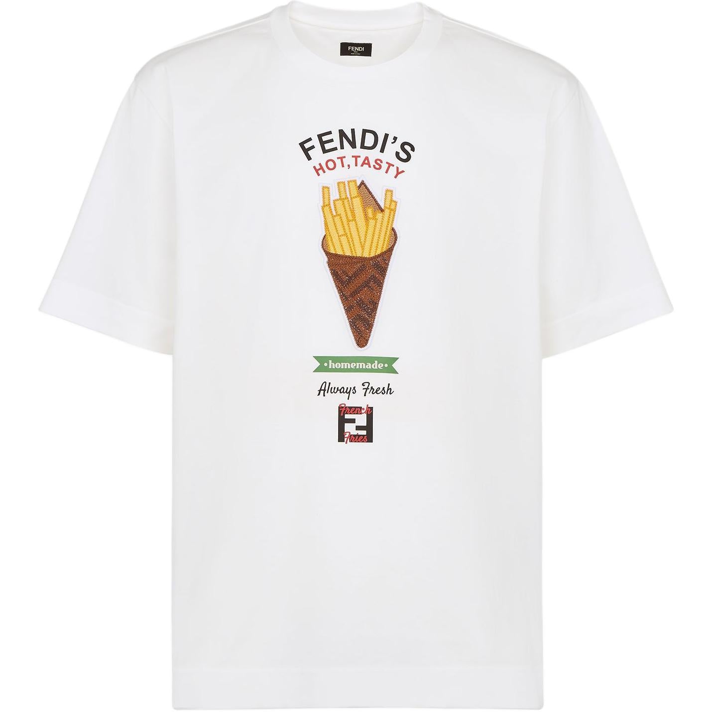 Kaos Pendek FENDI dengan Motif Gambar/Cetak, Cocok untuk Pria dan WanitaF-26
