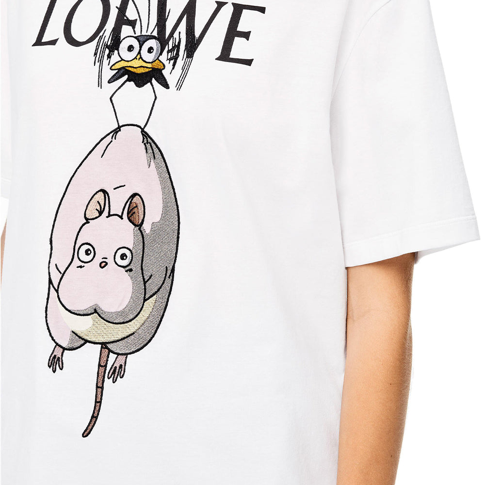 Kaos Pendek LOEWE dengan Motif Gambar/Cetak, Cocok untuk Pria dan Wanita -LE-11