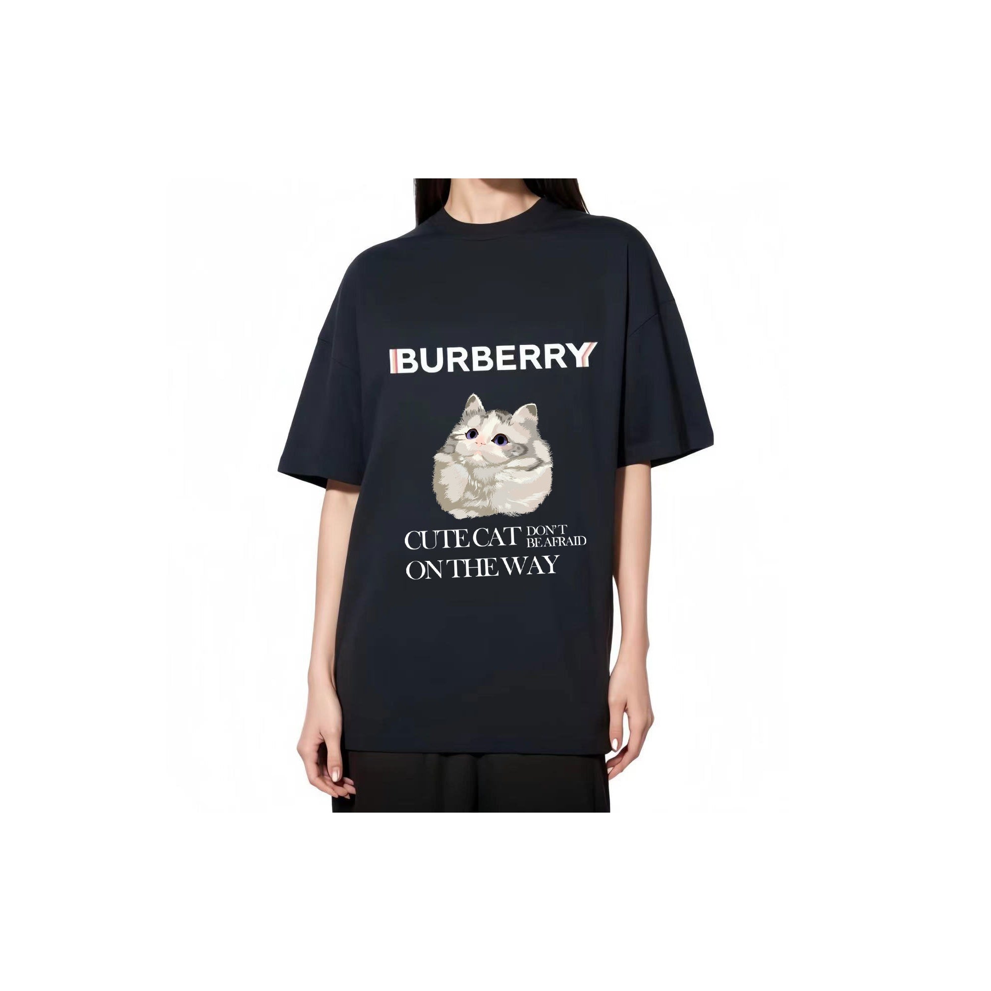 Burberry Kaos Logo Seri Huruf, Unisex, COD '"B-27