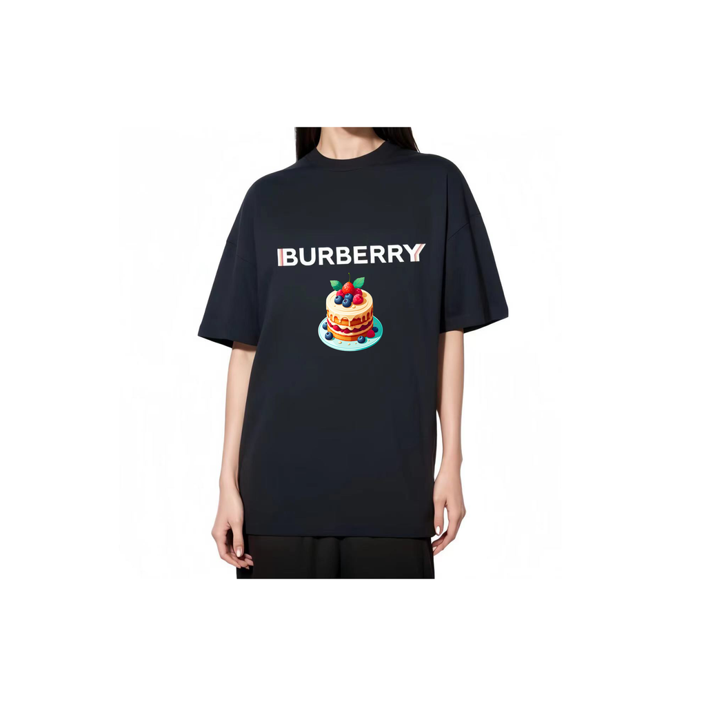 Burberry Kaos Logo Seri Huruf, Unisex, COD '"B-17