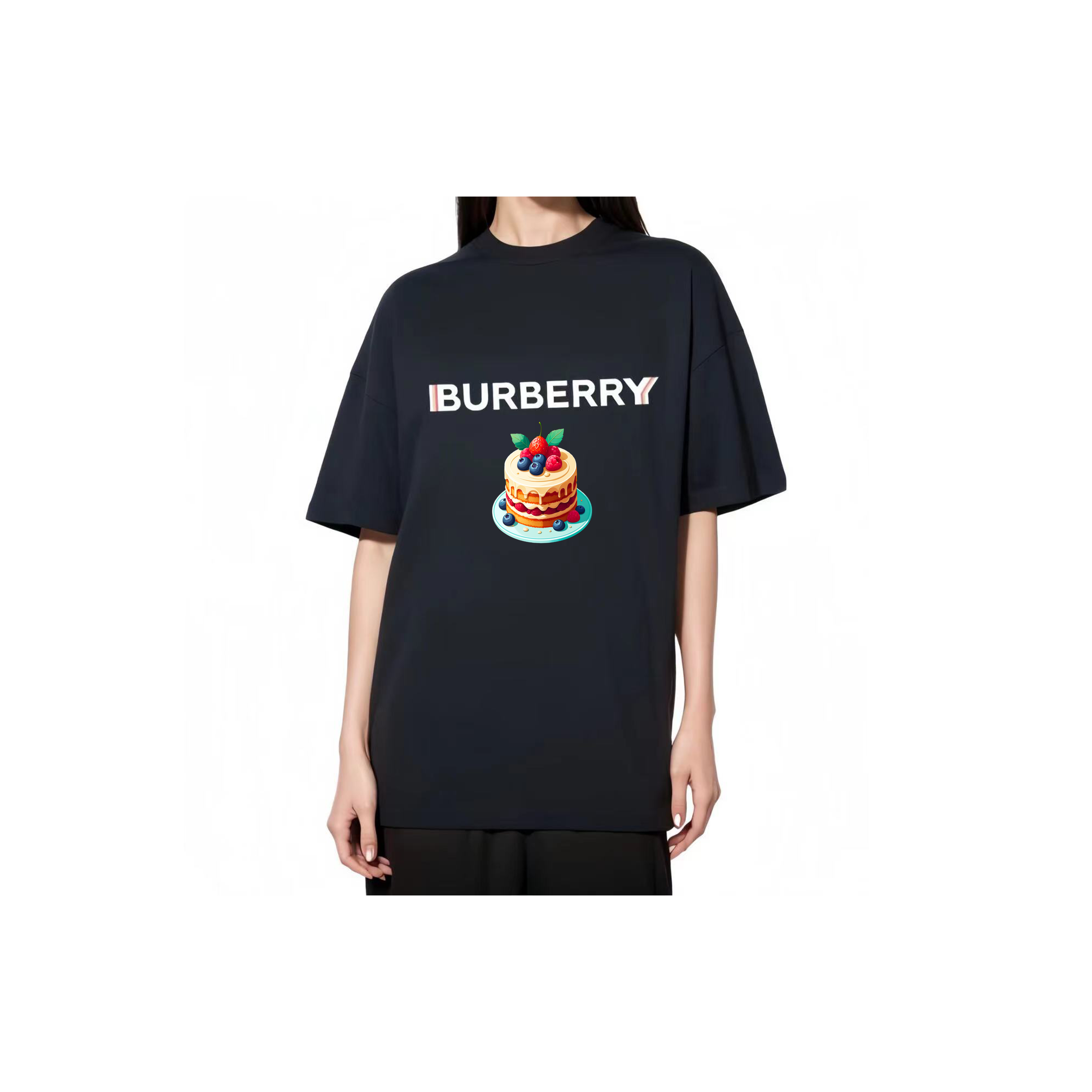 Burberry Kaos Logo Seri Huruf, Unisex, COD '"B-17