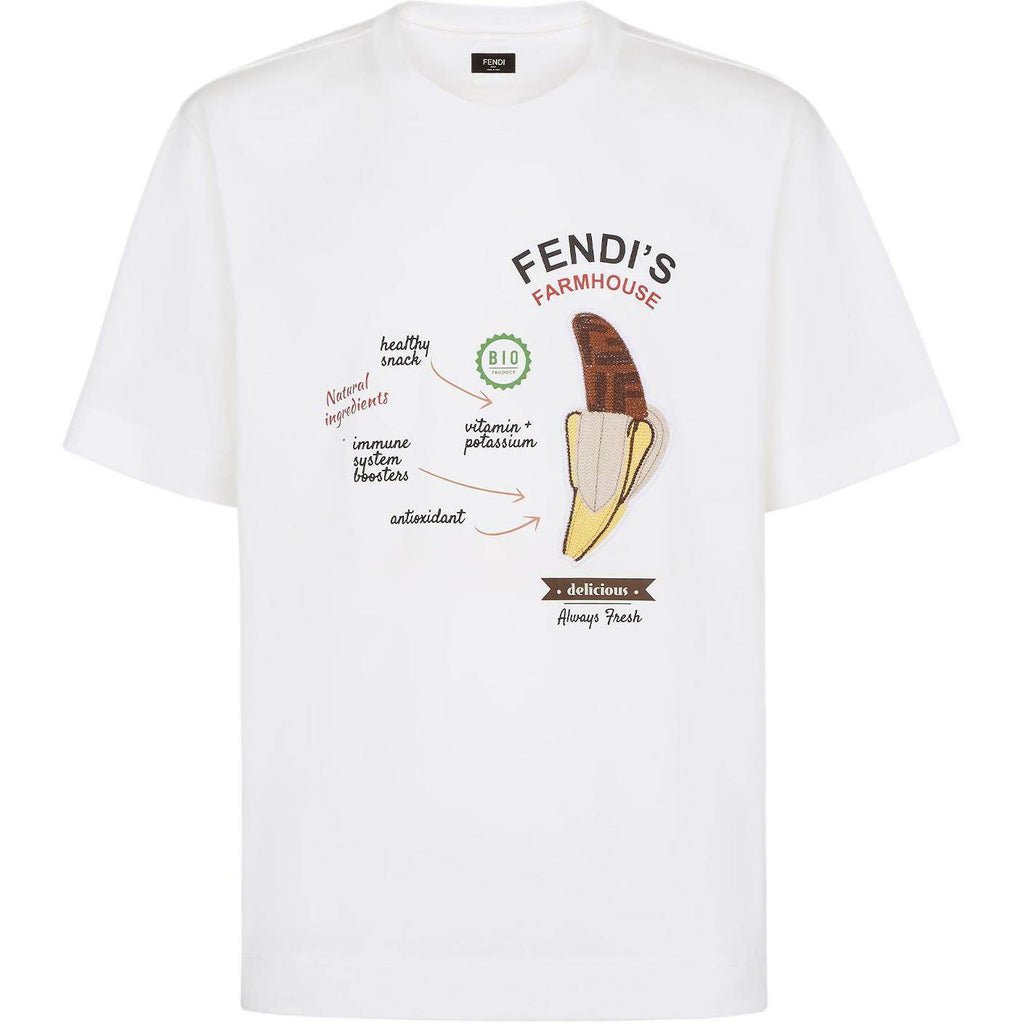 Kaos Pendek FENDI dengan Motif Gambar/Cetak, Cocok untuk Pria dan WanitaF-23