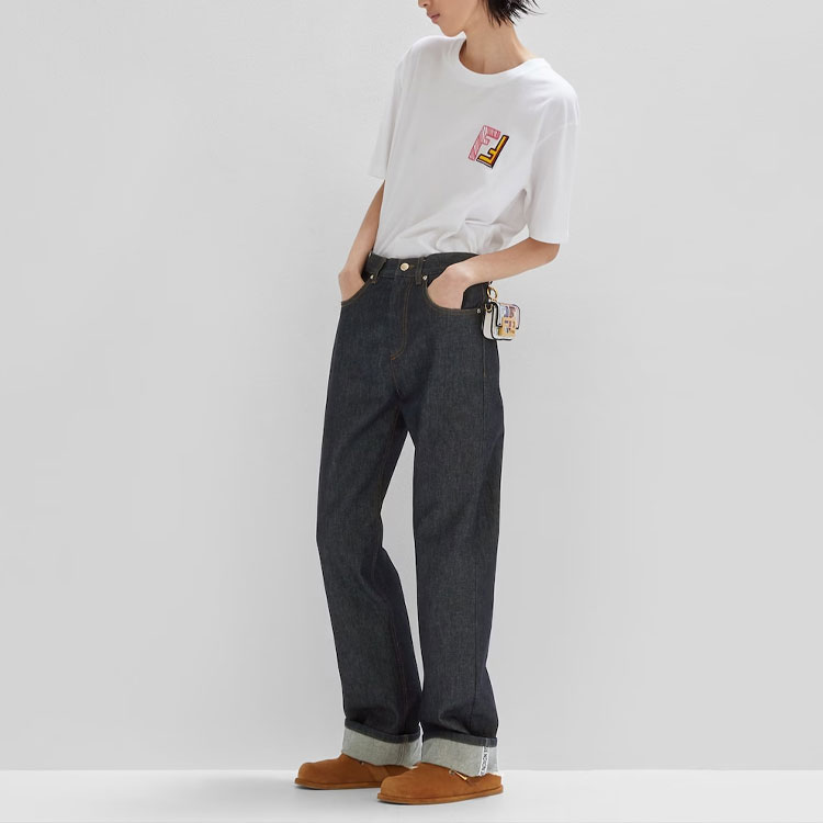 Kaos Pendek FENDI dengan Motif Gambar/Cetak, Cocok untuk Pria dan WanitaF-25