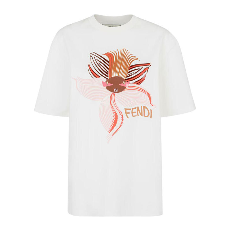 Kaos Pendek FENDI dengan Motif Gambar/Cetak, Cocok untuk Pria dan WanitaF-09