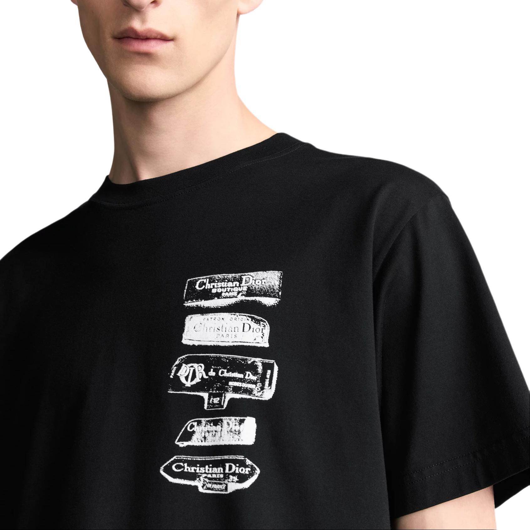 Kaos Pendek DIOR dengan Motif Gambar/Cetak, Cocok untuk Pria dan Wanita  -D-19