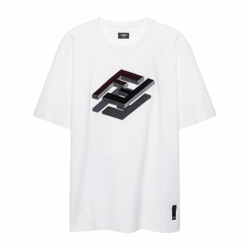 Kaos Pendek FENDI dengan Motif Gambar/Cetak, Cocok untuk Pria dan WanitaF-11