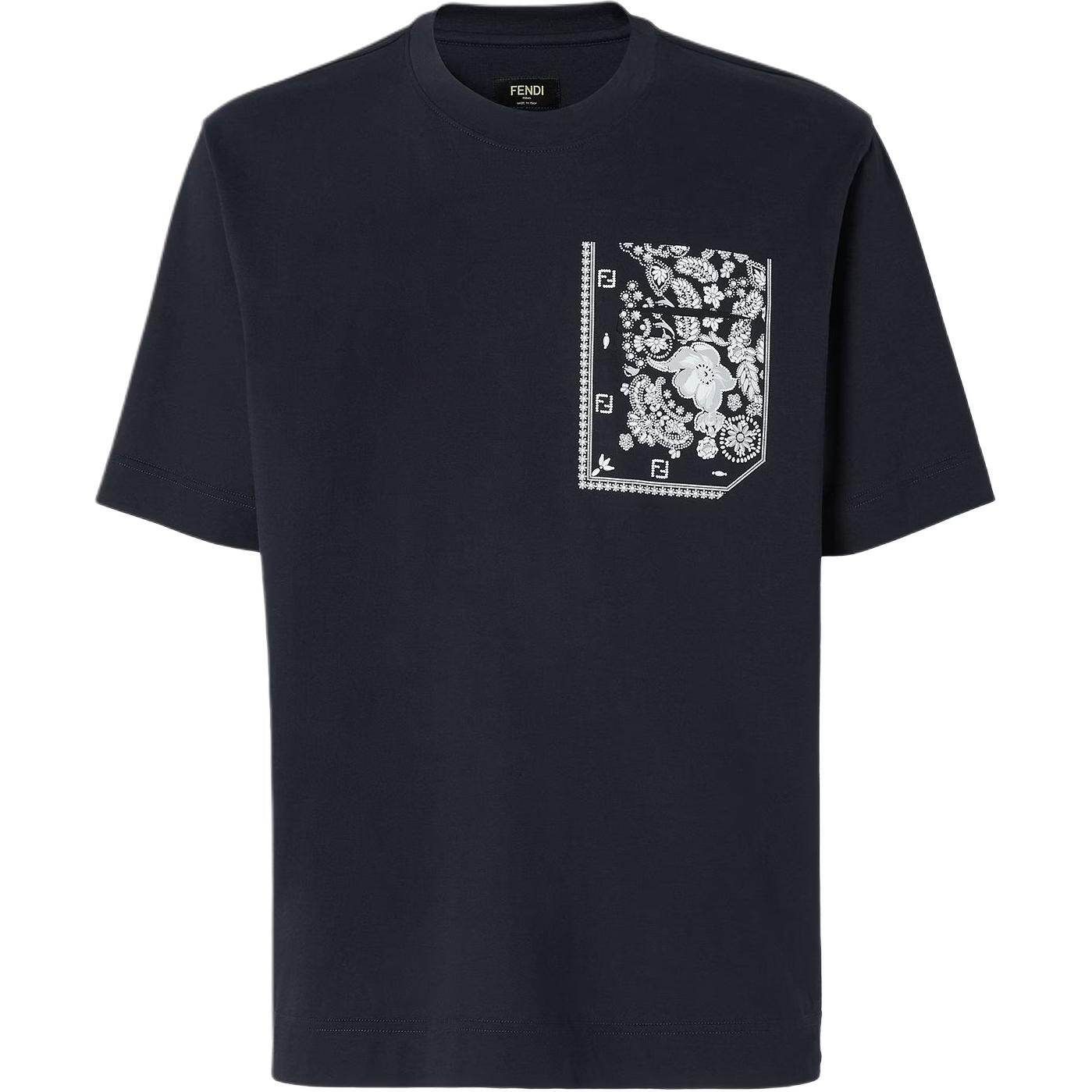 Kaos Pendek FENDI dengan Motif Gambar/Cetak, Cocok untuk Pria dan WanitaF-49