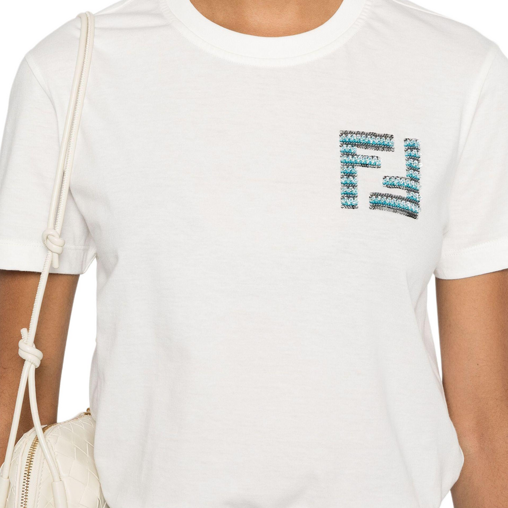 Kaos Pendek FENDI dengan Motif Gambar/Cetak, Cocok untuk Pria dan WanitaF-20