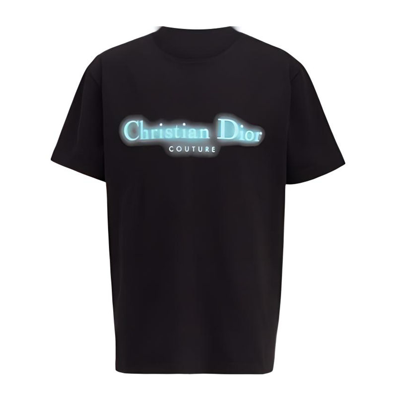 Kaos Pendek DIOR dengan Motif Gambar/Cetak, Cocok untuk Pria dan Wanita  -D-09