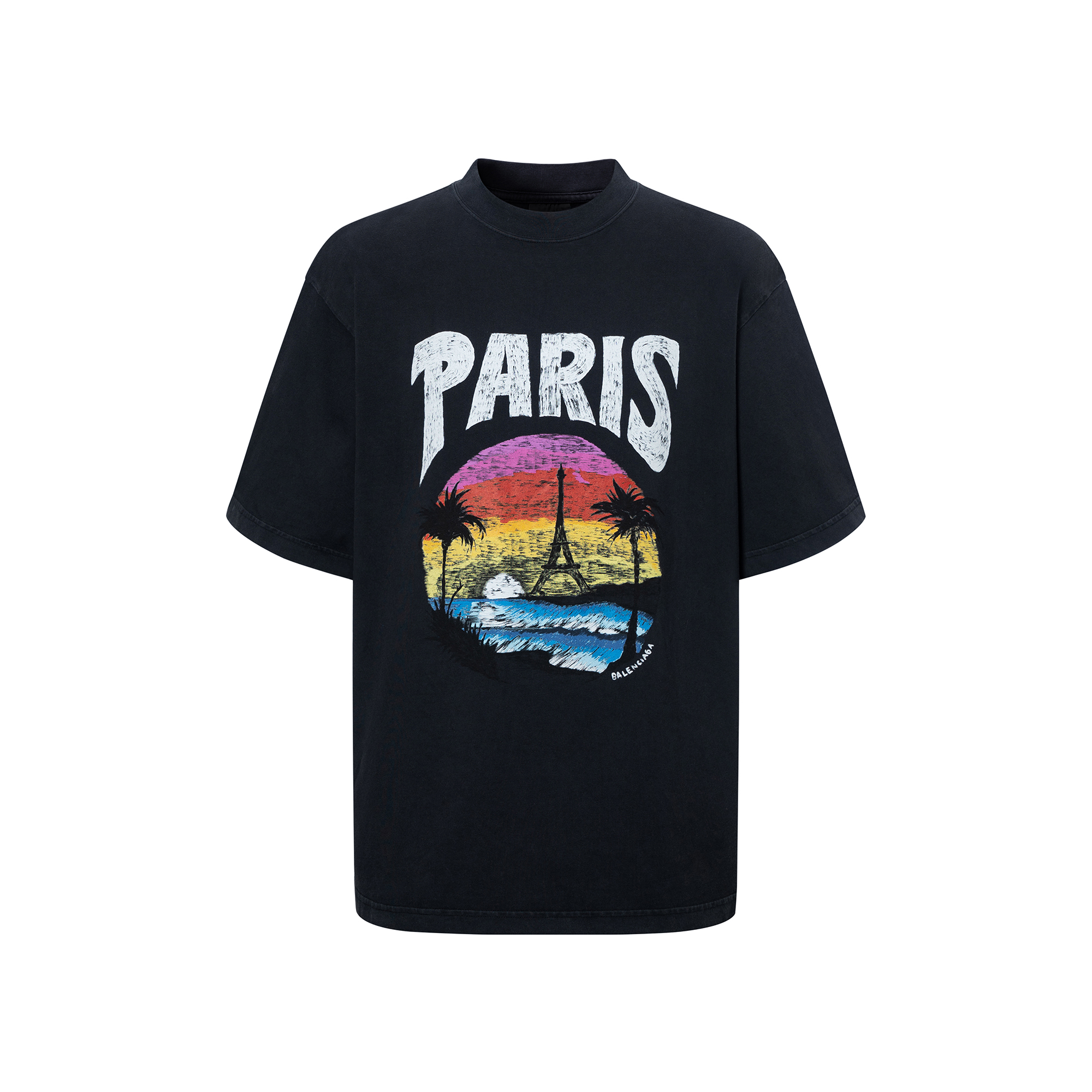 Kaos Pendek Balenciaga dengan Motif Gambar/Cetak, Cocok untuk Pria dan Wanita -BL-02