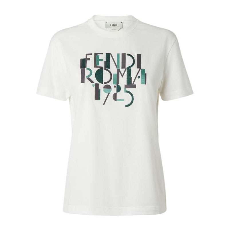 Kaos Pendek FENDI dengan Motif Gambar/Cetak, Cocok untuk Pria dan WanitaF-27