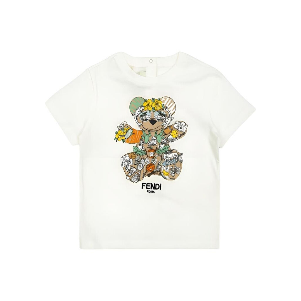 Kaos Pendek FENDI dengan Motif Gambar/Cetak, Cocok untuk Pria dan WanitaF-34