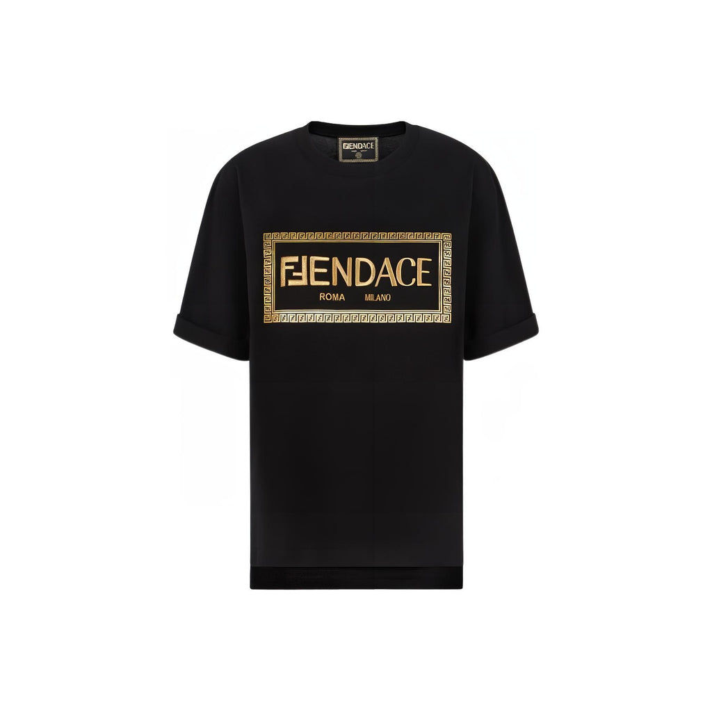 Kaos Pendek FENDI dengan Motif Gambar/Cetak, Cocok untuk Pria dan WanitaF-17