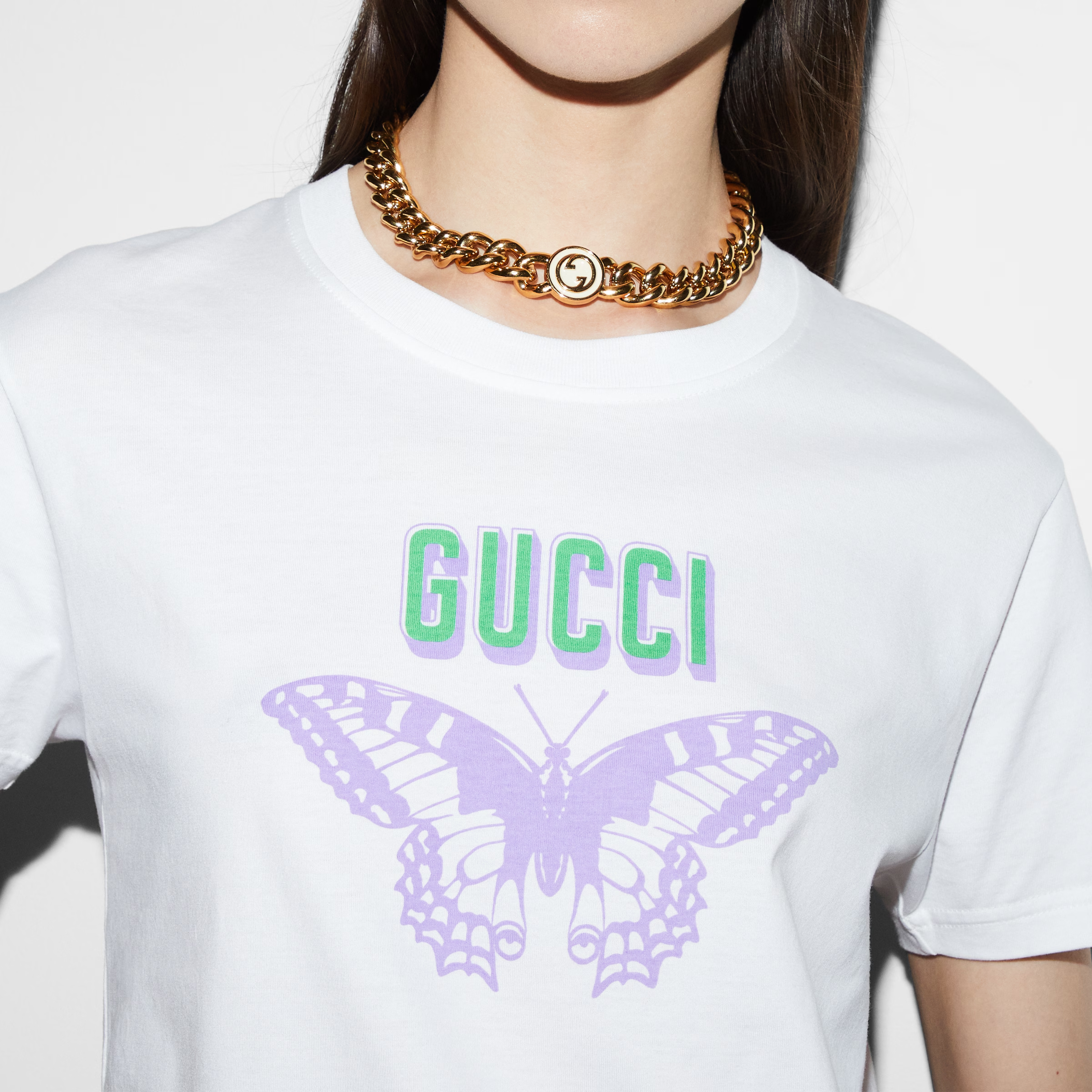 GUCCI Kaos Logo Seri Huruf, Unisex, COD '"   G-89