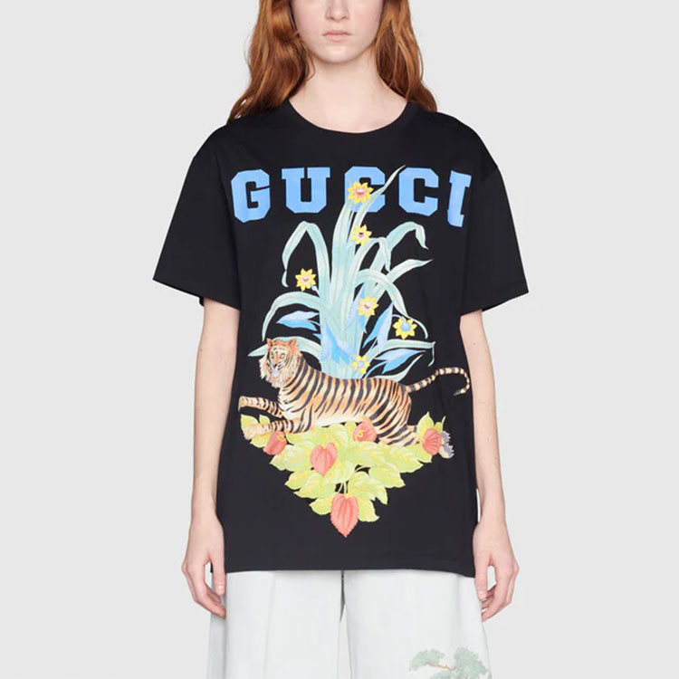 GUCCI Kaos Logo Seri Huruf, Unisex, COD '"   G-78