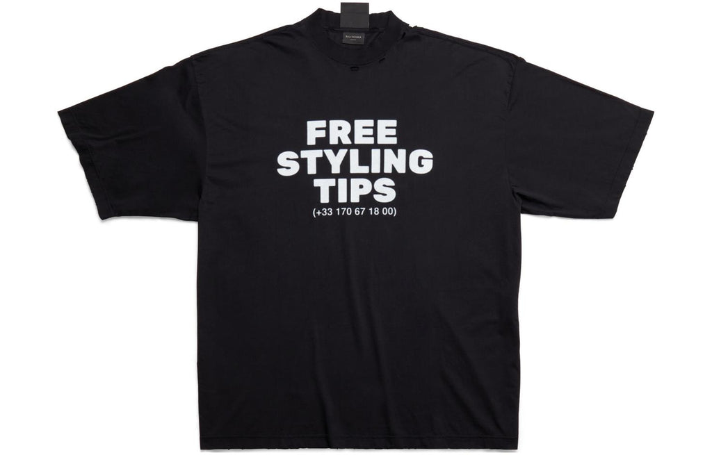 Kaos Pendek Balenciaga dengan Motif Gambar/Cetak, Cocok untuk Pria dan Wanita -BL-45