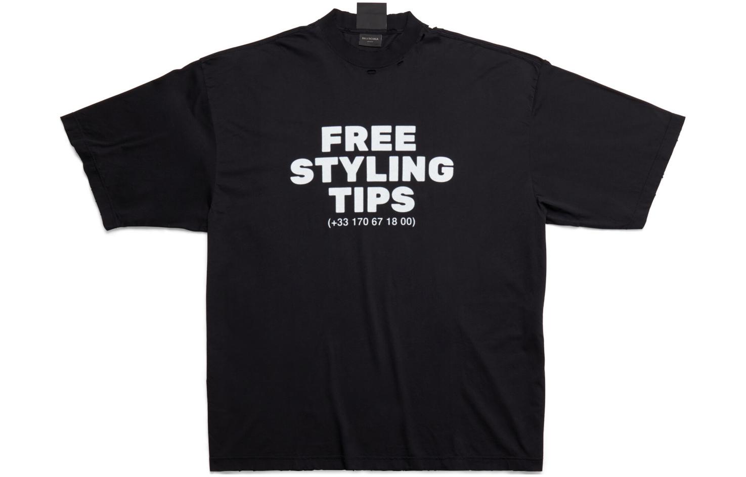 Kaos Pendek Balenciaga dengan Motif Gambar/Cetak, Cocok untuk Pria dan Wanita -BL-45