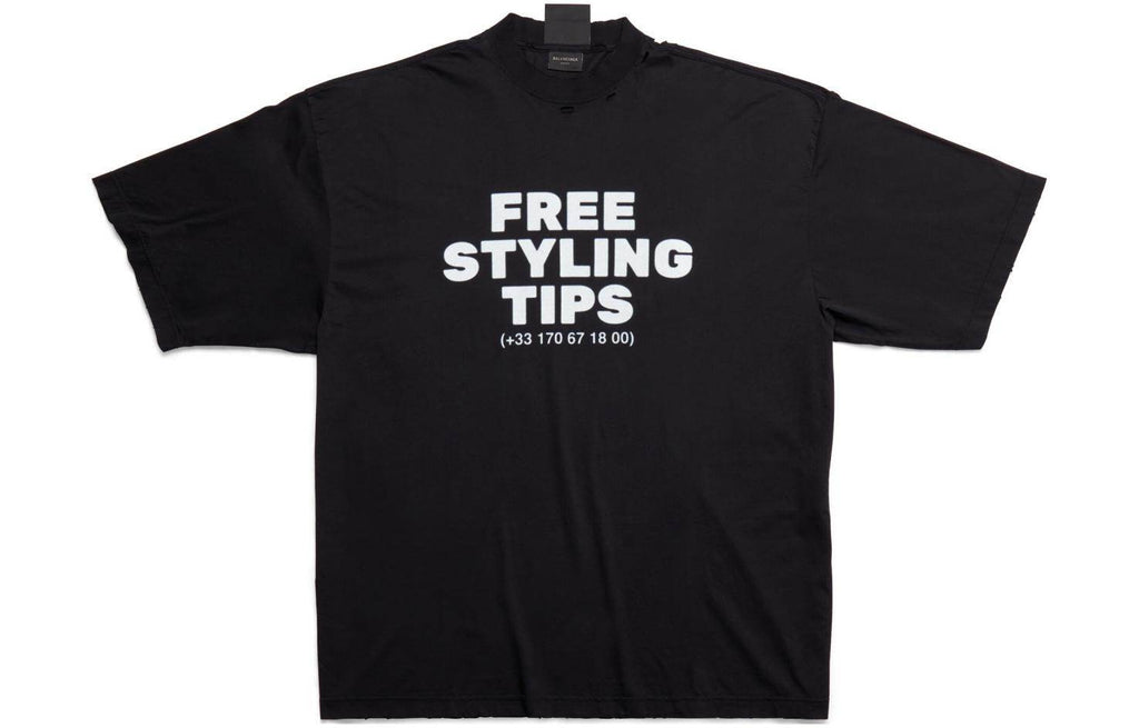 Kaos Pendek Balenciaga dengan Motif Gambar/Cetak, Cocok untuk Pria dan Wanita -BL-45