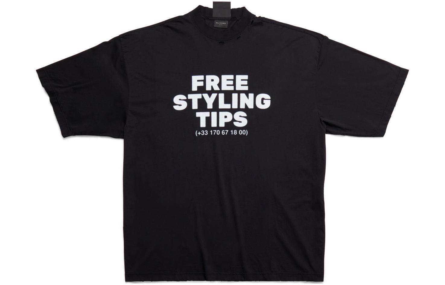 Kaos Pendek Balenciaga dengan Motif Gambar/Cetak, Cocok untuk Pria dan Wanita -BL-45