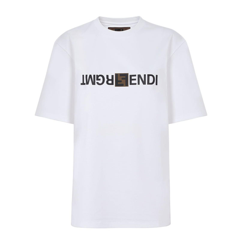 Kaos Pendek FENDI dengan Motif Gambar/Cetak, Cocok untuk Pria dan WanitaF-16