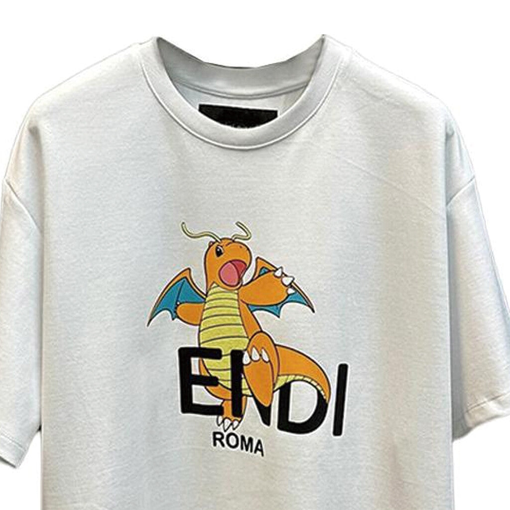 Kaos Pendek FENDI dengan Motif Gambar/Cetak, Cocok untuk Pria dan WanitaF-03